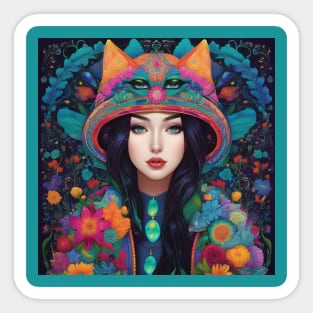 Beautiful mysterious girl Sticker